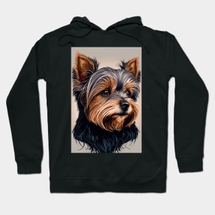 Super Cute Yorkshire Terrier Puppy Portrait Hoodie